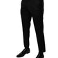 Black Wool Tapered Formal Dress Pants