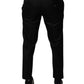 Black Wool Tapered Formal Dress Pants