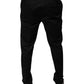 Black Cotton Tapered Formal Dress Pants