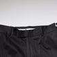 Black Cotton Tapered Formal Dress Pants