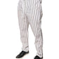 White Stripes Cotton Skinny Dress Pants