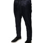 Dark Blue Cotton Skinny Sweatpants Pants
