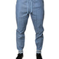 Blue Cotton Jogger Sweatpants Pants