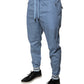 Blue Cotton Jogger Sweatpants Pants