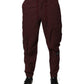 Bordeaux Cotton Cargo Jogger Sweatpants Pants