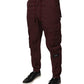 Bordeaux Cotton Cargo Jogger Sweatpants Pants