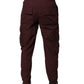 Bordeaux Cotton Cargo Jogger Sweatpants Pants