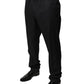 Black Wool Tapered Formal Dress Pants