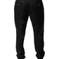Black Wool Tapered Formal Dress Pants