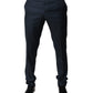 Blue Wool Tapered Formal Dress Pants