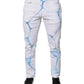 White Blue Cotton Stretch Skinny Denim Jeans