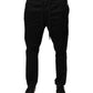 Black Cotton Stretch Skinny Sweatpants Pants