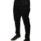 Black Cotton Stretch Skinny Sweatpants Pants