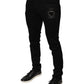 Black DG Crown Logo Cotton Skinny Denim Jeans