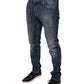 Blue DG Crown Logo Cotton Skinny Denim Jeans
