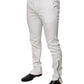White Cotton Tapered Formal Dress Pants