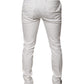 White Cotton Tapered Formal Dress Pants