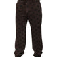 Brown Logo Cotton Straight Denim Jeans