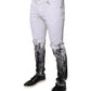 Black White Logo Cotton Skinny Denim Jeans