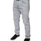 Light Blue Cotton Tattered Skinny Denim Jeans