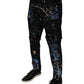 Black Color Splash Cotton Skinny Denim Jeans