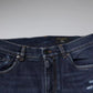 Dark Blue Cotton Logo Skinny Denim Jeans