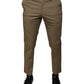 Brown Logo Men Casual Tapered Pants
