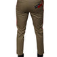 Brown Logo Men Casual Tapered Pants