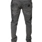 Gray Graphic Print Cotton Skinny Denim Jeans