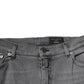 Gray Graphic Print Cotton Skinny Denim Jeans