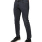 Dark Gray Cotton Skinny Denim Jeans