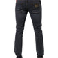 Dark Gray Cotton Skinny Denim Jeans