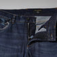 Blue Cotton Logo Print Slim Fit Denim Jeans
