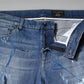 Blue Cotton Stretch Tattered Skinny Denim Jeans