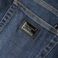 Blue Logo Plaque Cotton Skinny Denim Jeans
