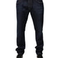 Dark Blue Cotton Skinny Denim Jeans