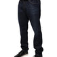 Dark Blue Cotton Skinny Denim Jeans