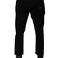 Black Cotton Stretch Logo Skinny Denim Jeans
