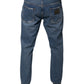 Blue Cotton Logo Men Loose Denim Jeans