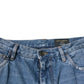 Blue Cotton Logo Men Loose Denim Jeans