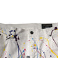 White Color Splash Print Skinny Denim Jeans