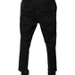 Black HOUSTON Men Cropped Denim Jeans