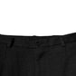Black Viscose Cargo Men Casual Pants