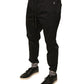 Black Cotton Stretch Jogger Sweatpants Pants