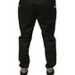 Black Cotton Stretch Jogger Sweatpants Pants