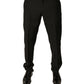 Black Wool Tapered Formal Dress Pants