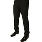 Black Wool Tapered Formal Dress Pants