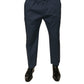 Blue Cotton Men Skinny Dress Pants