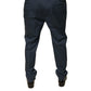 Dark Blue Cotton Stretch Skinny Men Dress Pants