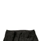 Black Brocade Polyester Skinny Men Dress Pants